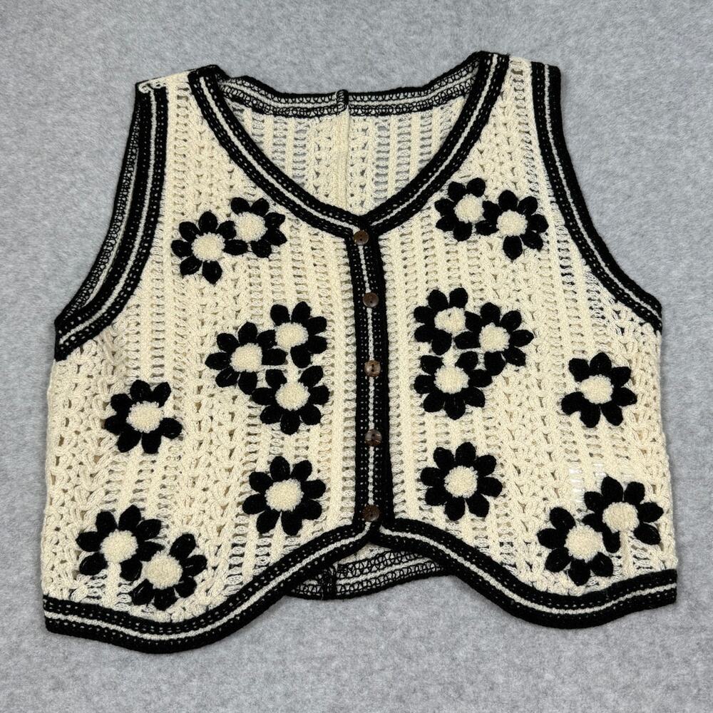 Unbranded Womens Size M Cropped Boho Knit Tank Top